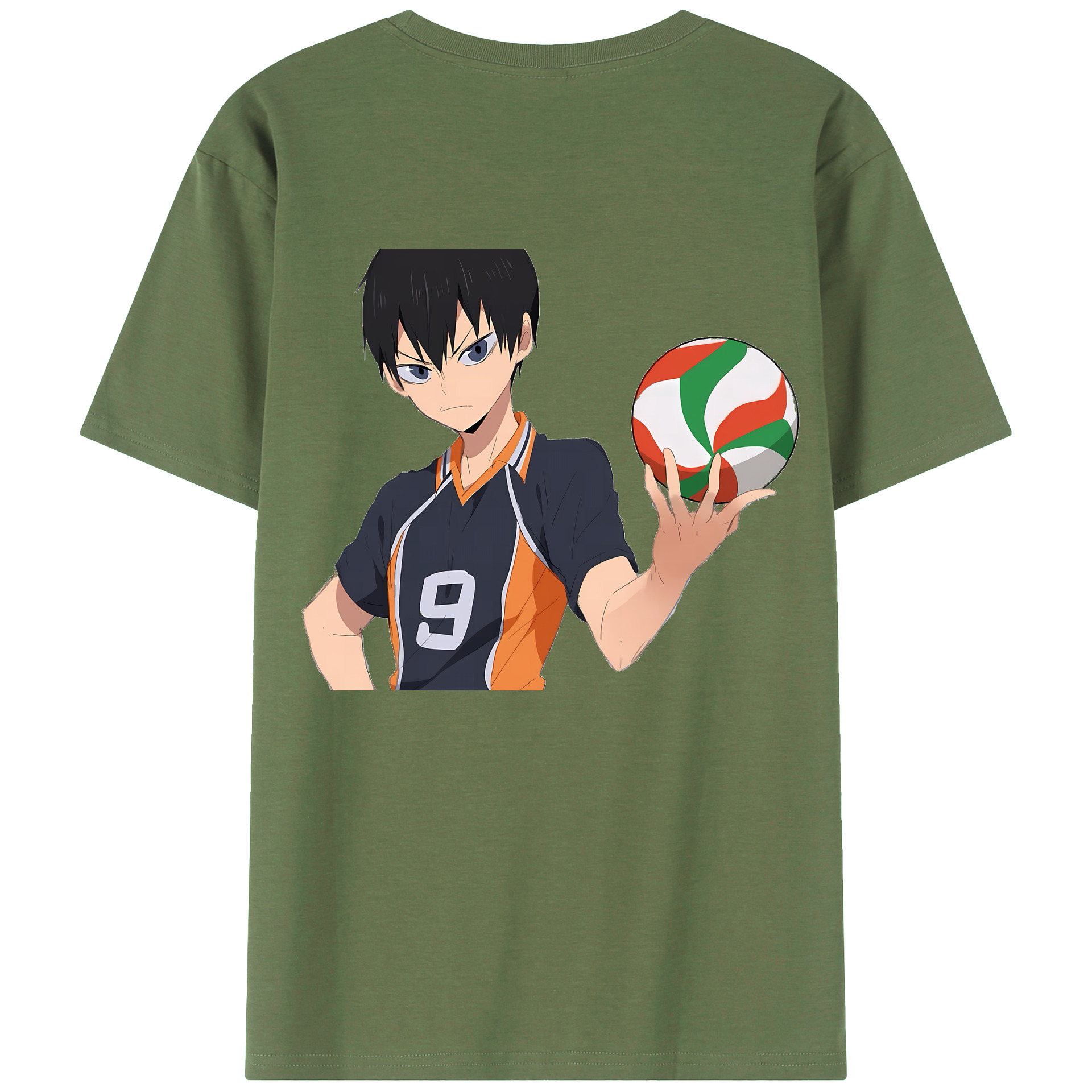（画像用） ハイキュー!! Haikyu!! 綿100％ メンズ半袖Tシャツ（バックプリント） 通気性